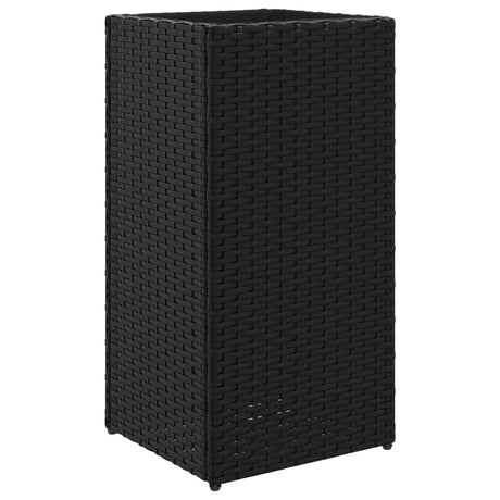Garden Planter Black 30x30x60 cm Poly Rattan