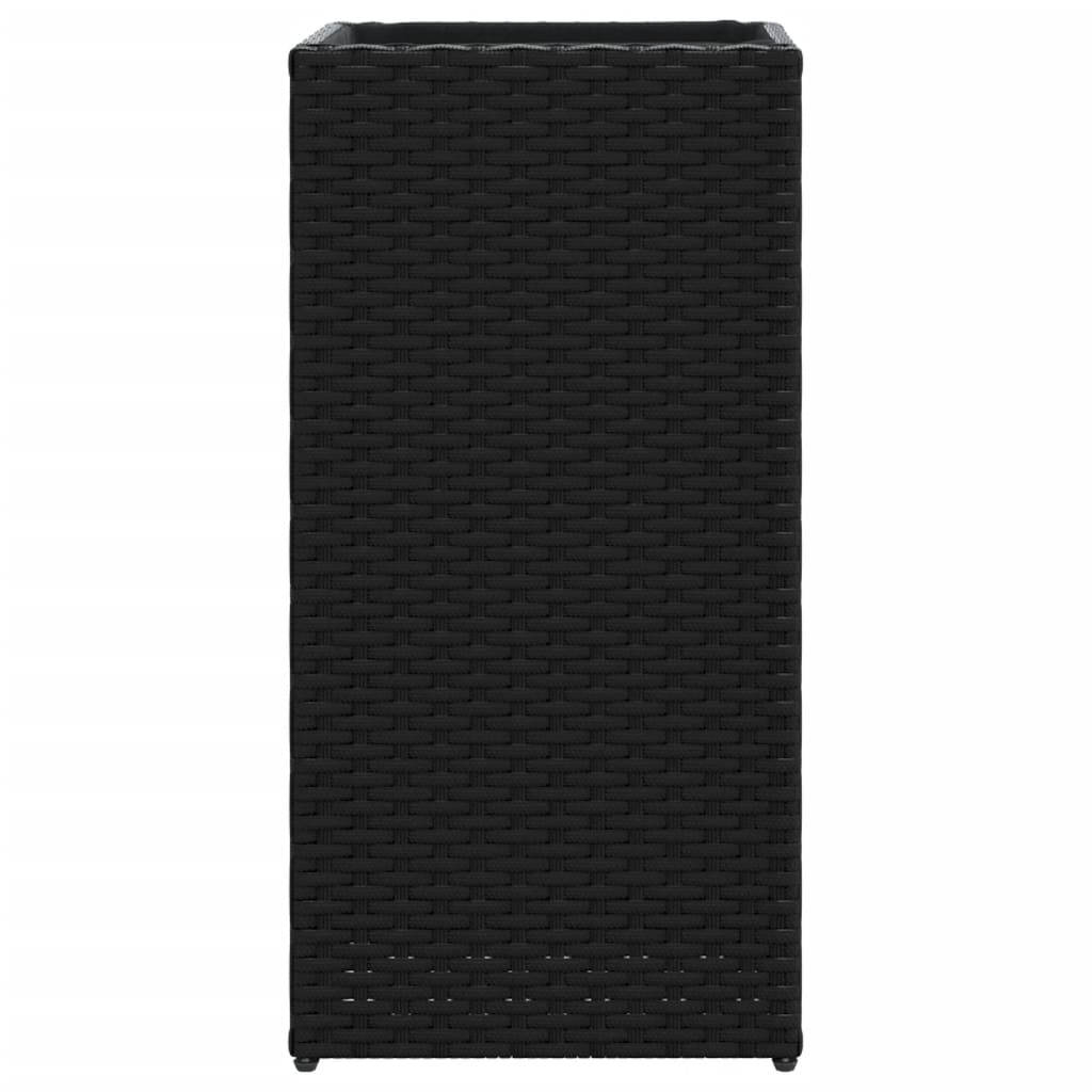 Garden Planter Black 30x30x60 cm Poly Rattan