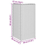 Garden Planter Black 30x30x60 cm Poly Rattan