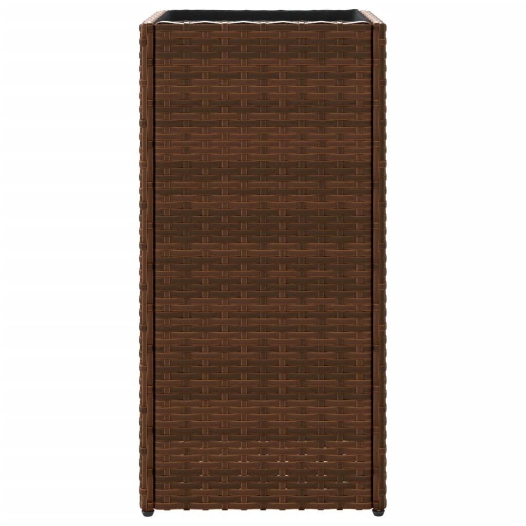 Garden Planter Brown 30x30x60 cm Poly Rattan