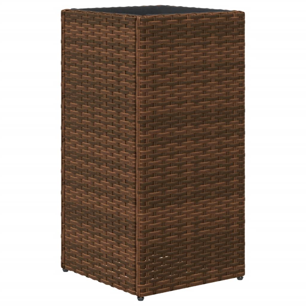 Garden Planter Brown 30x30x60 cm Poly Rattan