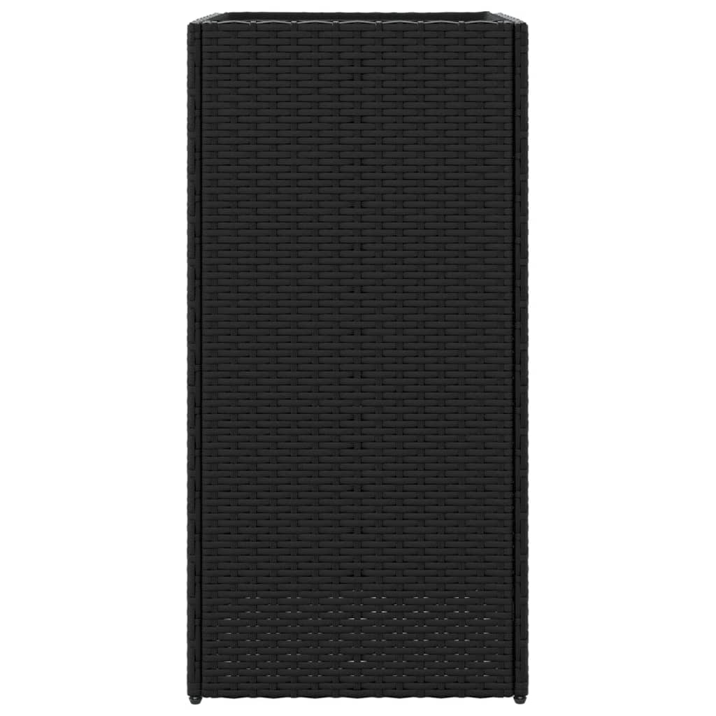Garden Planter Black 40x40x80 cm Poly Rattan