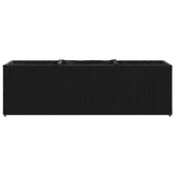 Garden Planter with 3 Pots Black 105x30x32 cm Poly Rattan