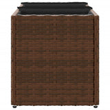Garden Planter with 3 Pots Brown 105x30x32 cm Poly Rattan