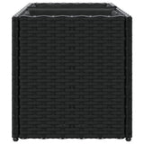 Garden Planter with 2 Pots Black 72x30x32 cm Poly Rattan