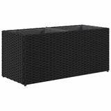 Garden Planter with 2 Pots Black 72x30x32 cm Poly Rattan