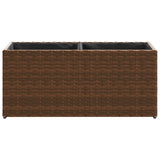 Garden Planter with 2 Pots Brown 72x30x32 cm Poly Rattan