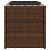 Garden Planter with 2 Pots Brown 72x30x32 cm Poly Rattan