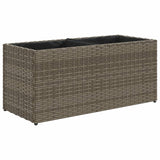 Garden Planter with 2 Pots Grey 72x30x32 cm Poly Rattan
