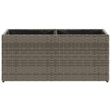 Garden Planter with 2 Pots Grey 72x30x32 cm Poly Rattan
