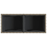 Garden Planter with 2 Pots Grey 72x30x32 cm Poly Rattan