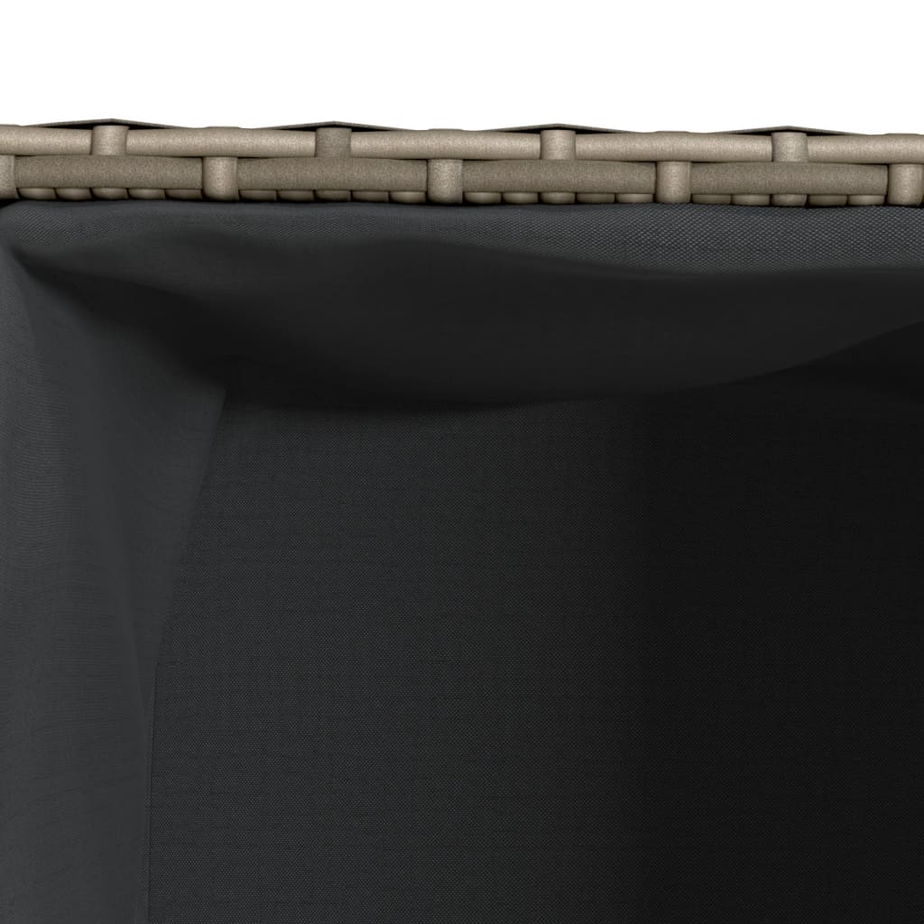 Garden Planter with 2 Pots Grey 72x30x32 cm Poly Rattan