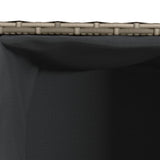 Garden Planter with 2 Pots Grey 72x30x32 cm Poly Rattan