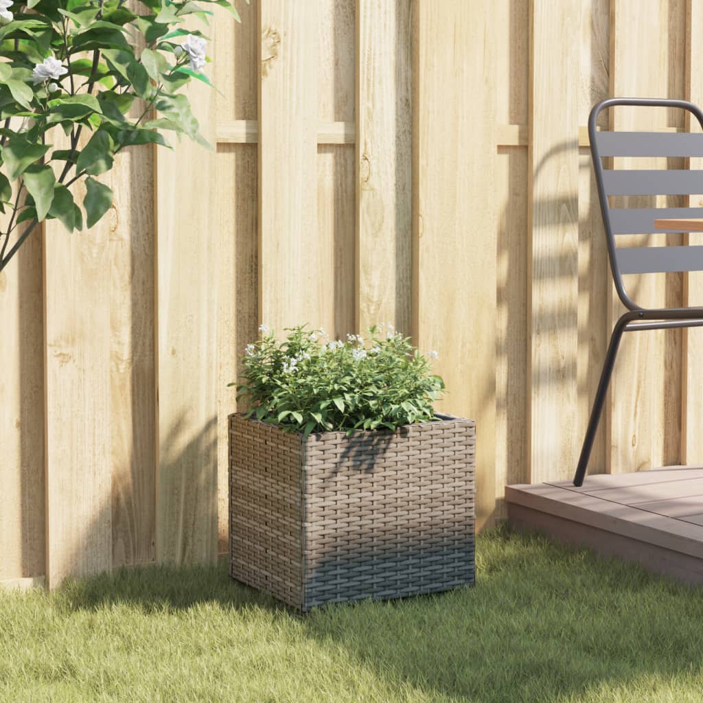 Garden Planter Grey 36x30x32 cm Poly Rattan