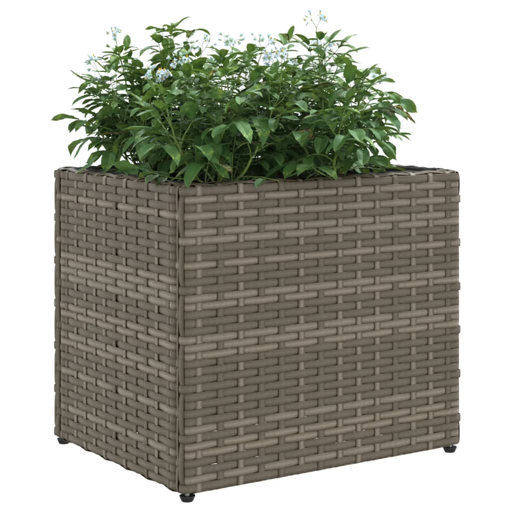 Garden Planter Grey 36x30x32 cm Poly Rattan