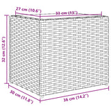 Garden Planter Grey 36x30x32 cm Poly Rattan