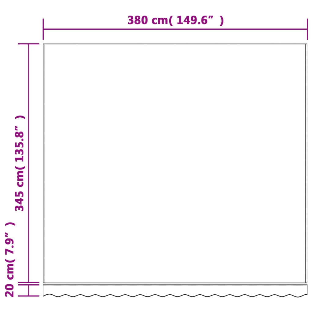 Replacement Fabric for Awning Red and White Stripe 4x3.5 m