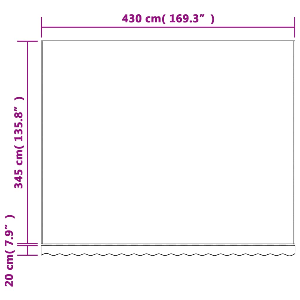 Replacement Fabric for Awning Red and White Stripe 4.5x3.5 m