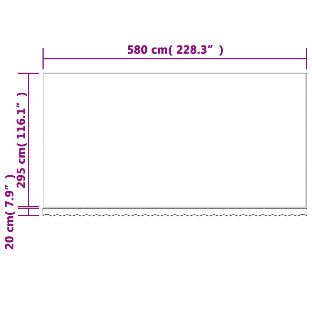 Replacement Fabric for Awning Red and White Stripe 6x3 m