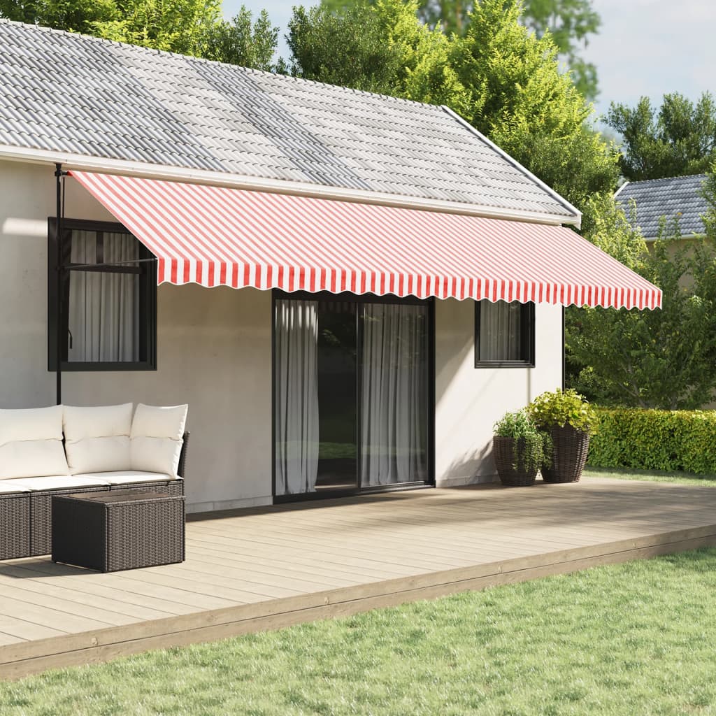 Replacement Fabric for Awning Red and White Stripe 6x3 m