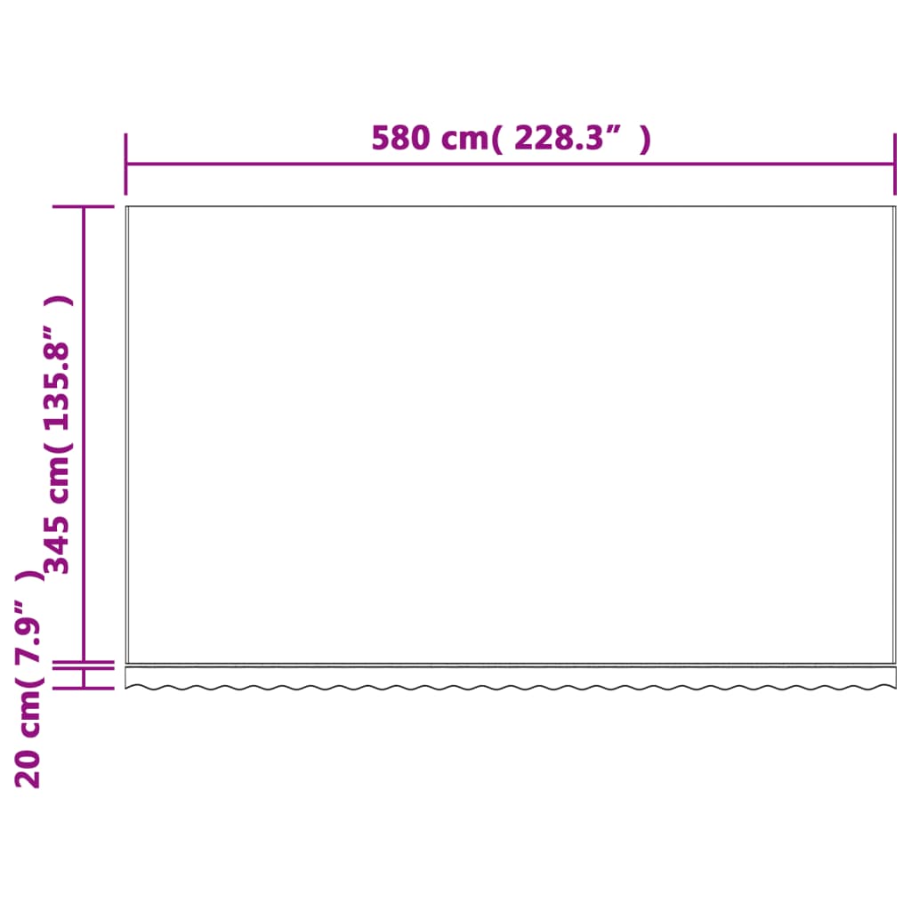 Replacement Fabric for Awning Red and White Stripe 6x3.5 m