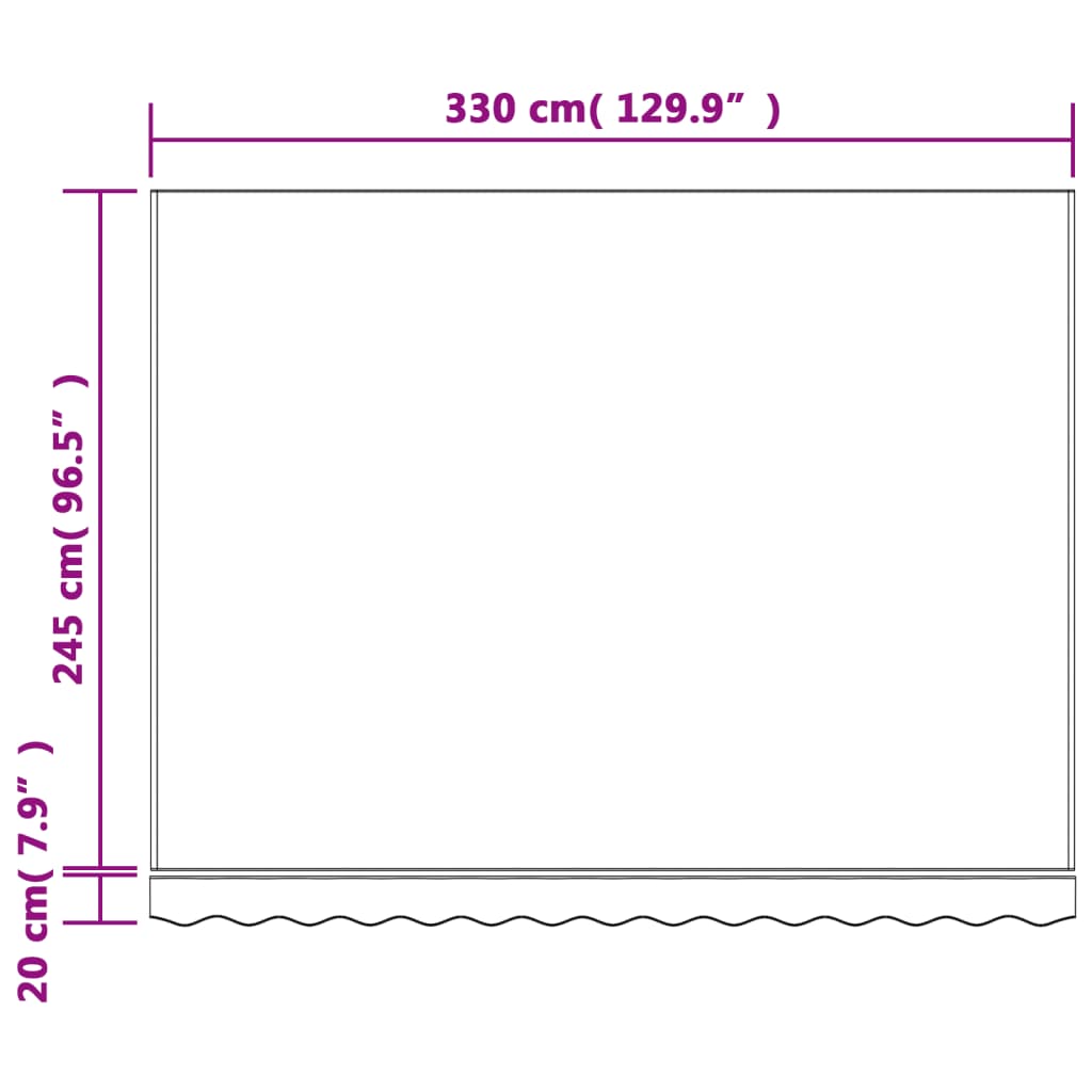 Replacement Fabric for Awning Multicolour Stripe 3.5x2.5 m