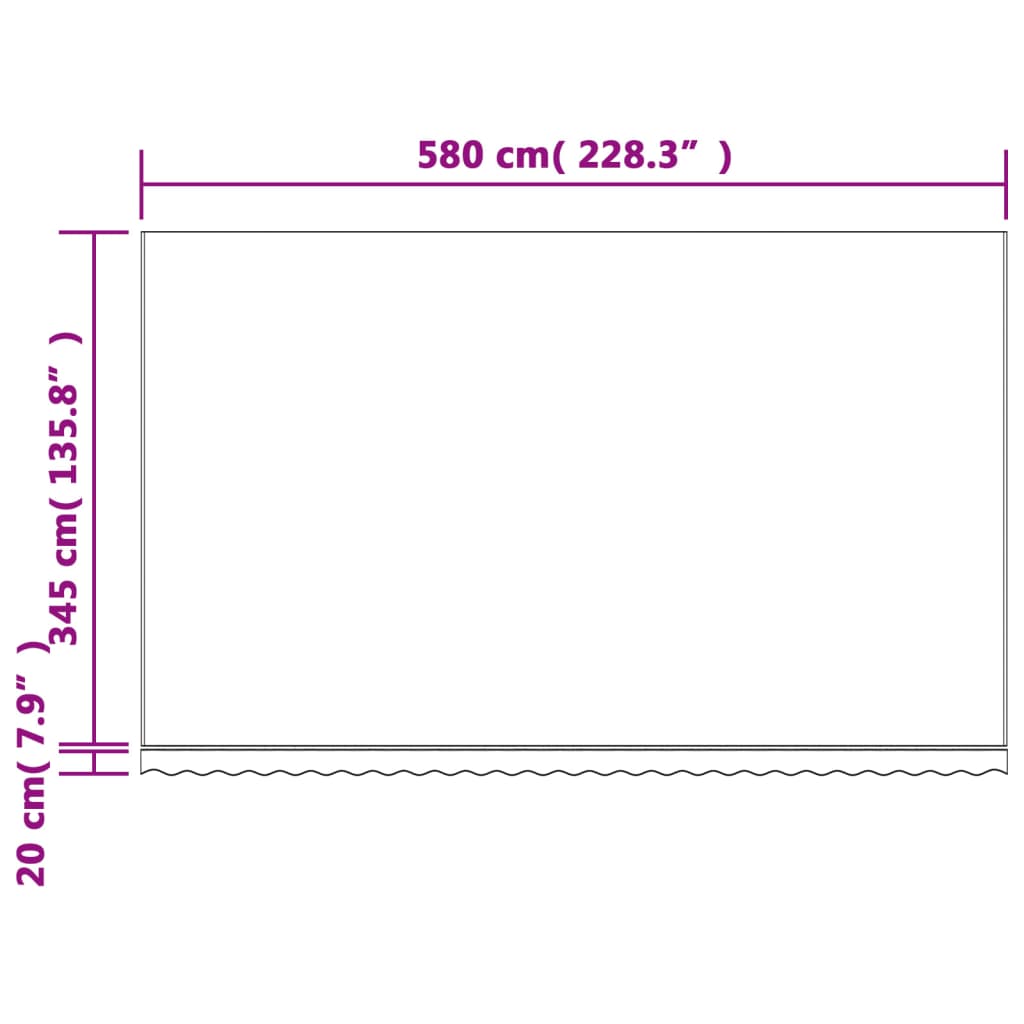 Replacement Fabric for Awning Multicolour Stripe 6x3.5 m