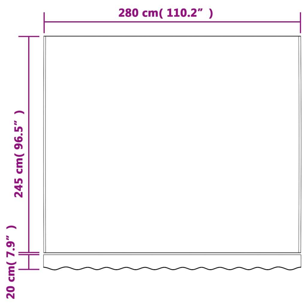 Replacement Fabric for Awning Multicolour Stripe 3x2.5 m