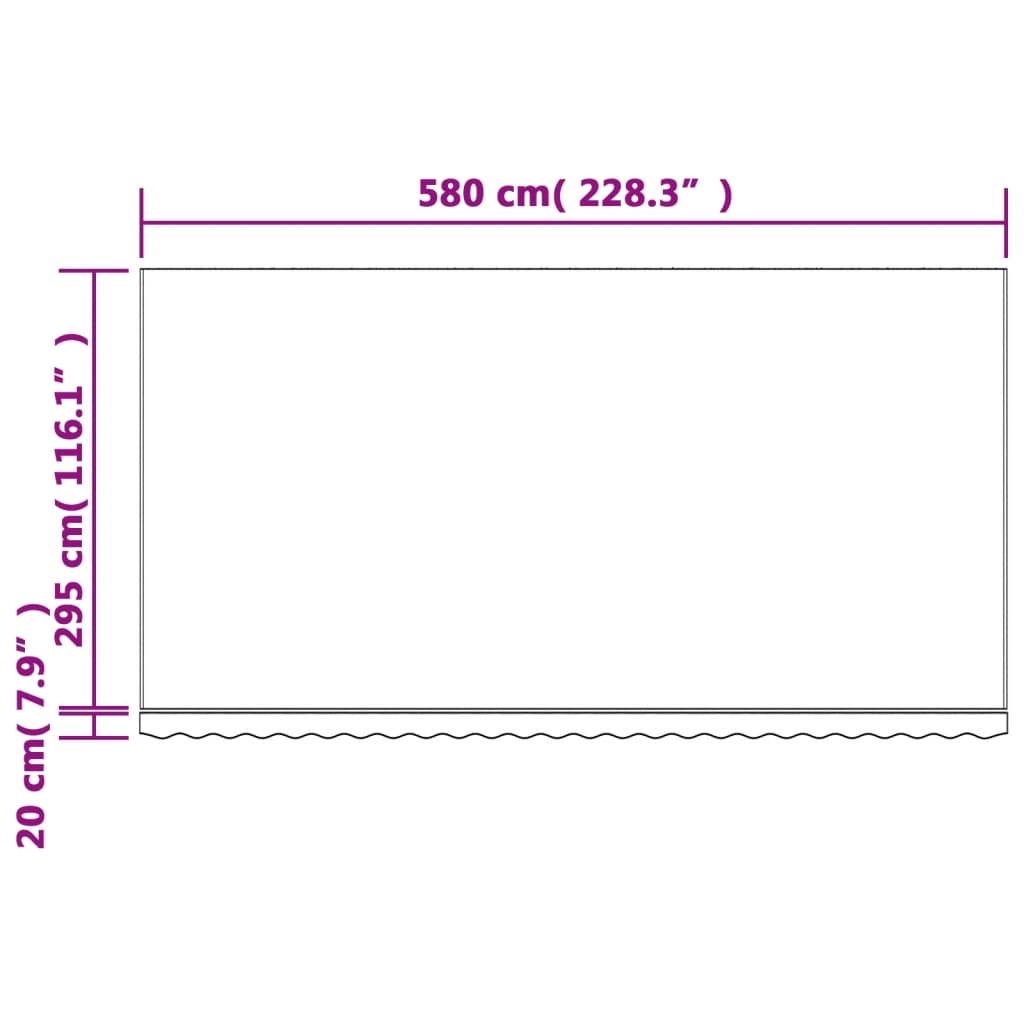Replacement Fabric for Awning Multicolour Stripe 6x3 m