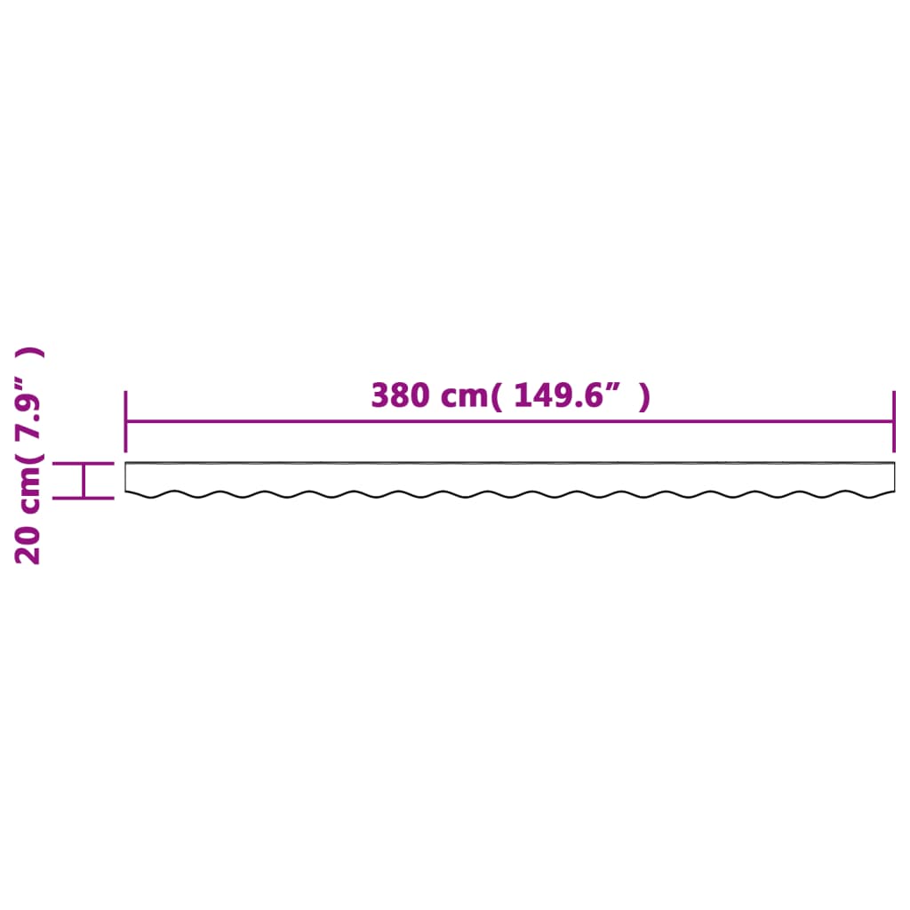 Replacement Fabric for Awning Valance Anthracite Stripe 4 m