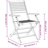 vidaXL Folding Garden Chairs 8 pcs 54.5x61.5x86.5 cm Solid Wood Acacia