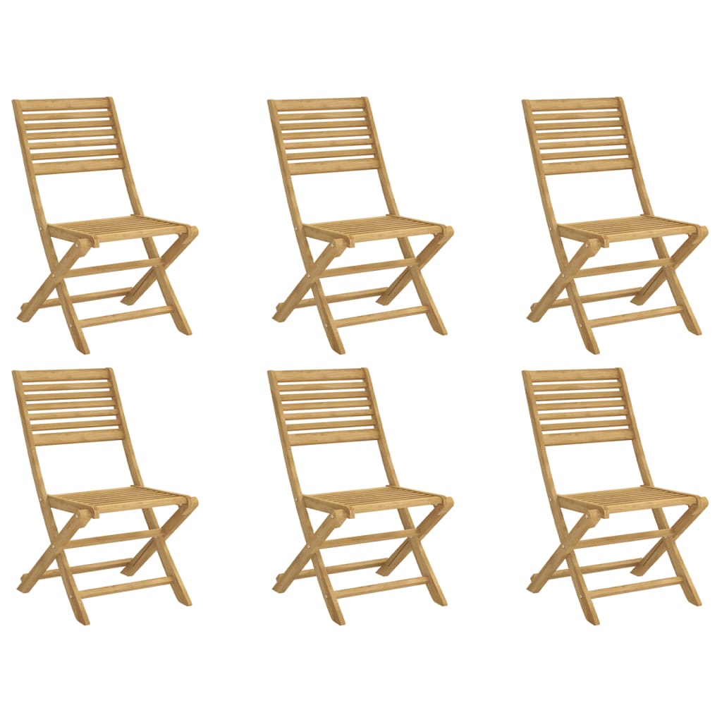 vidaXL Folding Garden Chairs 6 pcs 48.5x61.5x87 cm Solid Wood Acacia