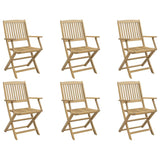 vidaXL Folding Garden Chairs 6 pcs 54.5x58x90 cm Solid Wood Acacia