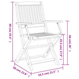 vidaXL Folding Garden Chairs 6 pcs 54.5x58x90 cm Solid Wood Acacia