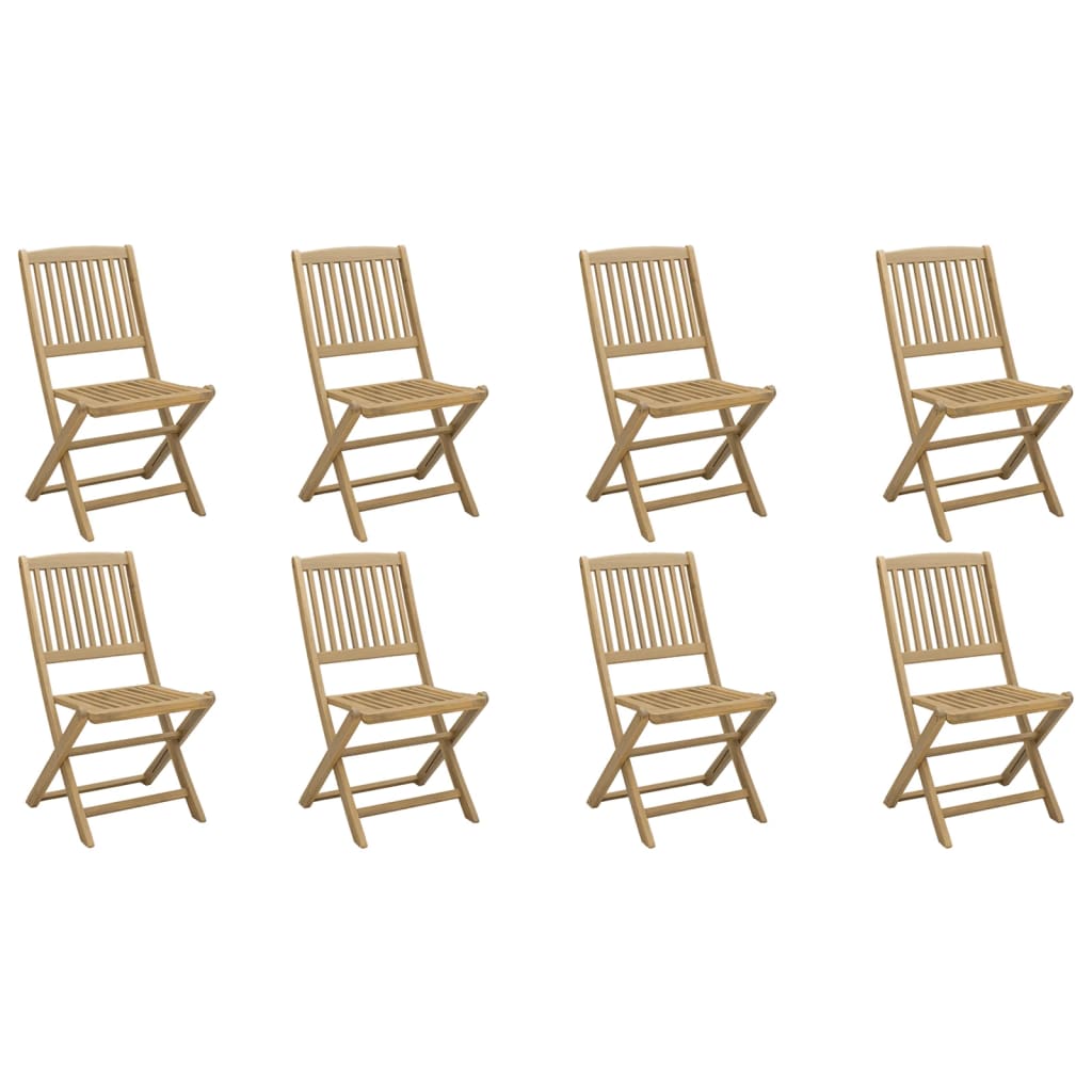 vidaXL Folding Garden Chairs 8 pcs 48.5x57x90 cm Solid Wood Acacia