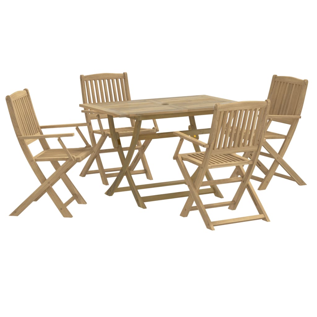 5 Piece Garden Dining Set Solid Wood Acacia