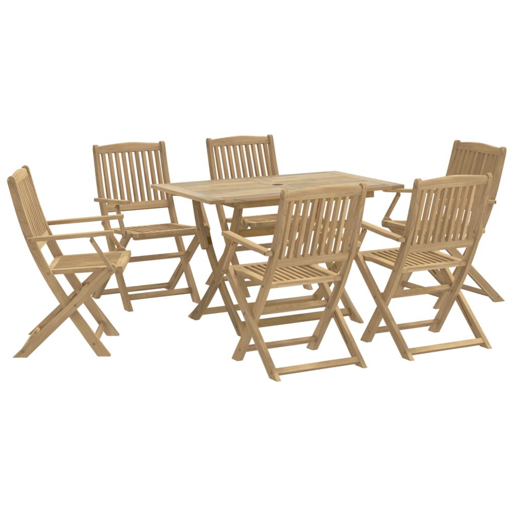 7 Piece Garden Dining Set Solid Wood Acacia