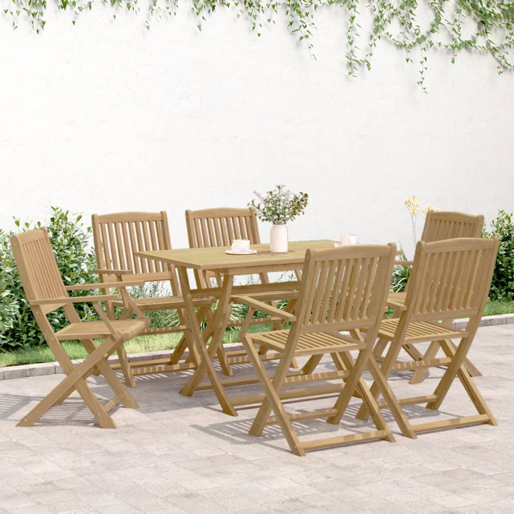 7 Piece Garden Dining Set Solid Wood Acacia