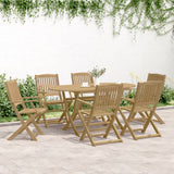 7 Piece Garden Dining Set Solid Wood Acacia