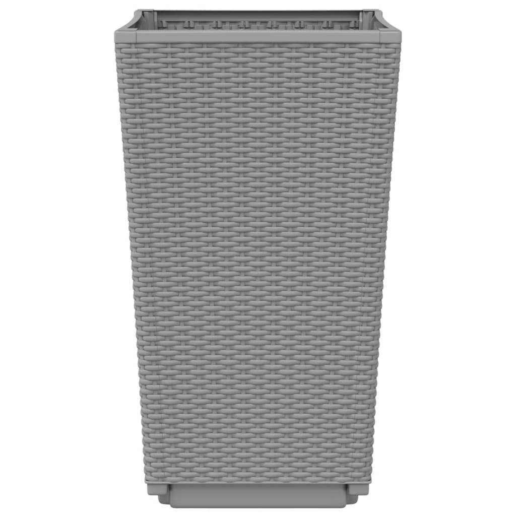 Garden Planters 2 pcs Light Grey 32.5x32.5x57 cm PP