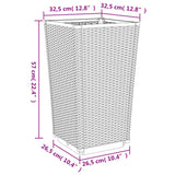 Garden Planters 2 pcs Light Grey 32.5x32.5x57 cm PP