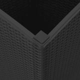Garden Planters 2 pcs Black 32.5x32.5x57 cm PP