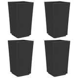 Garden Planters 4 pcs Black 32.5x32.5x57 cm PP