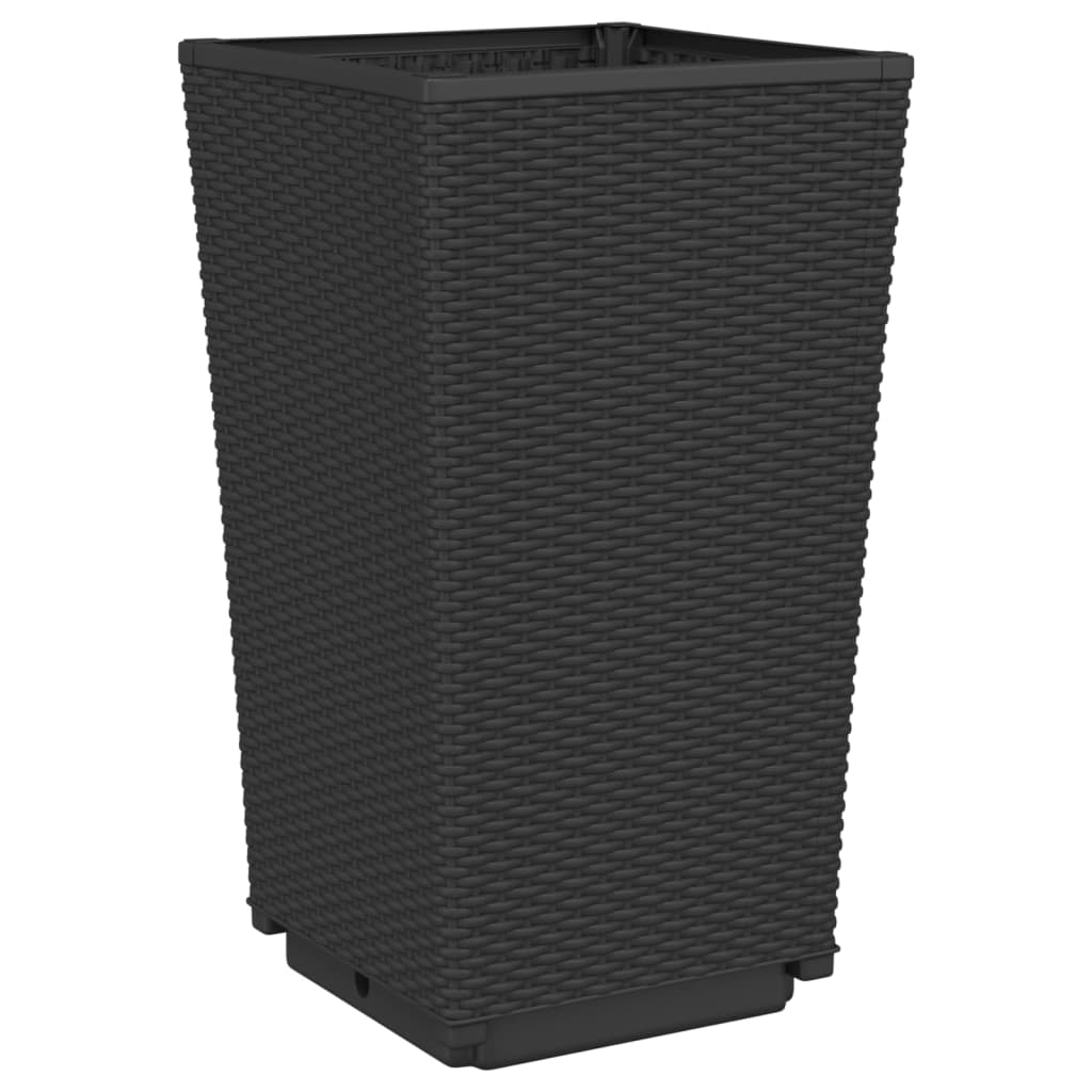 Garden Planters 4 pcs Black 32.5x32.5x57 cm PP