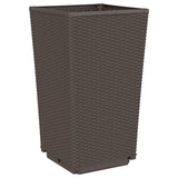 Garden Planters 4 pcs Brown 32.5x32.5x57 cm PP