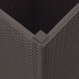 Garden Planters 4 pcs Brown 32.5x32.5x57 cm PP