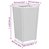 Garden Planters 4 pcs Brown 32.5x32.5x57 cm PP