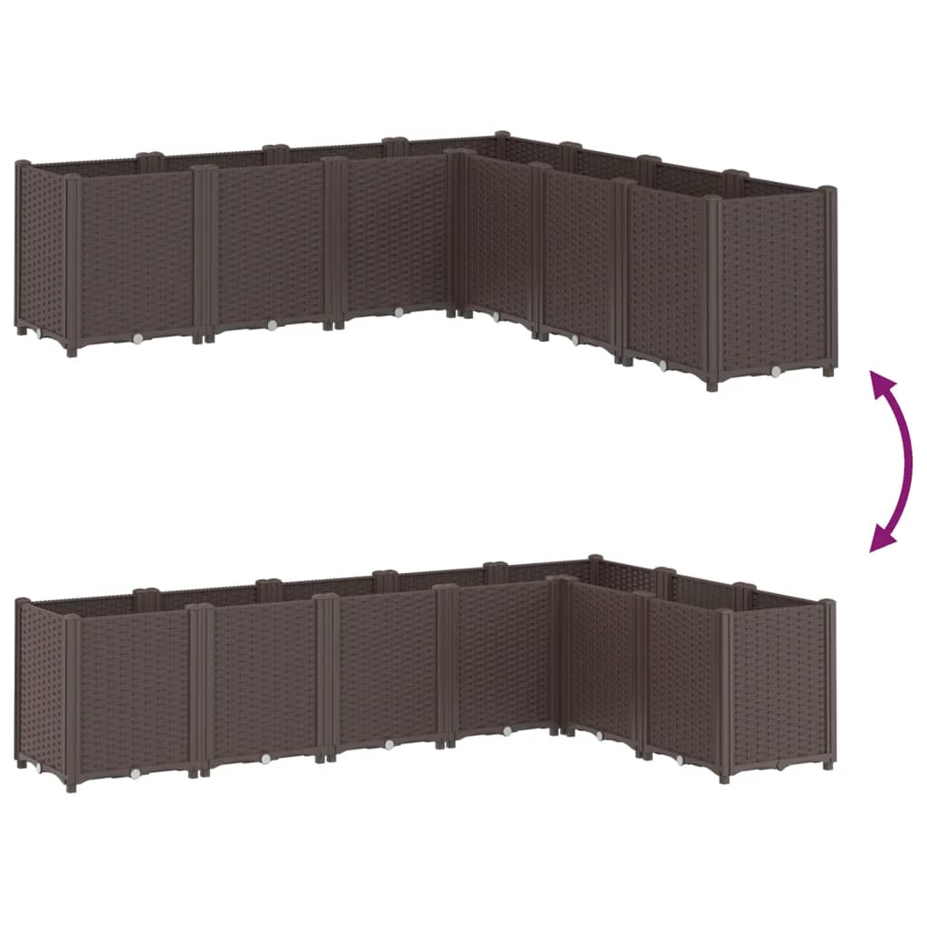 Garden Planter Brown 160x160x53 cm PP