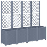Garden Planter with Trellis Blue Grey 160x40x140 cm PP
