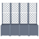 Garden Planter with Trellis Blue Grey 160x40x140 cm PP